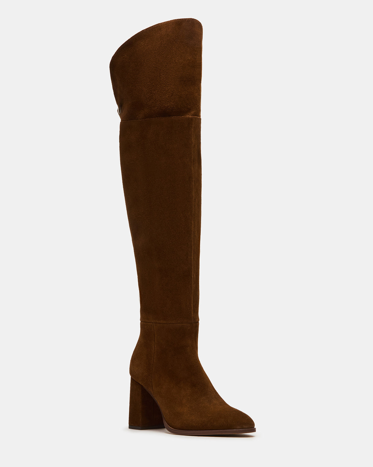 WINSLET Chestnut Suede Knee-High Block Heel Women's Boot