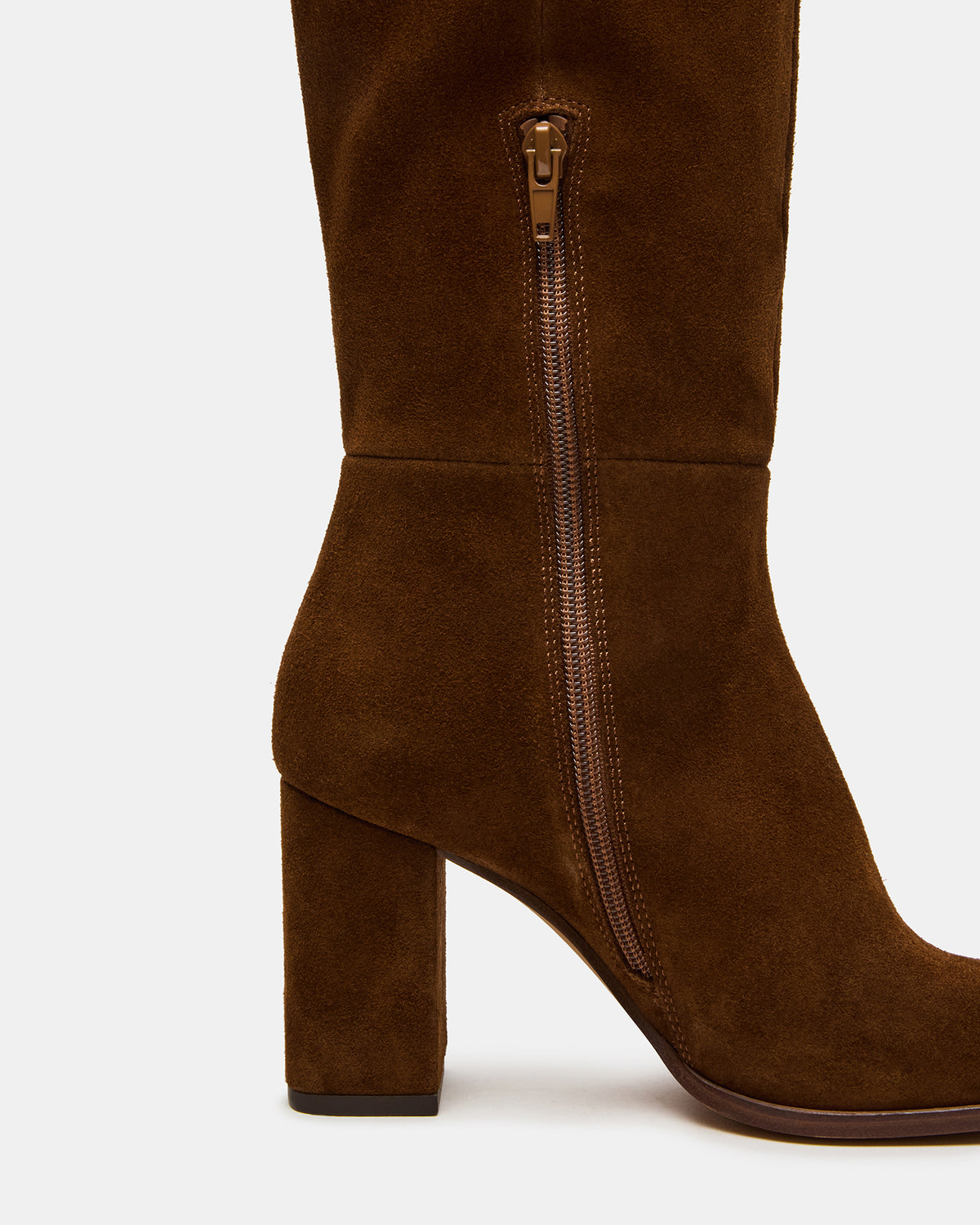 WINSLET Chestnut Suede Knee-High Block Heel Women's Boot