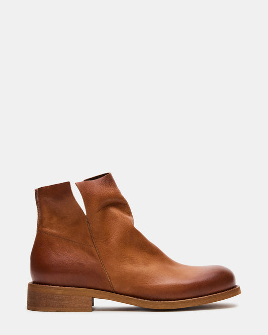 HUGHIE Tan Leather Women's Ankle Boot