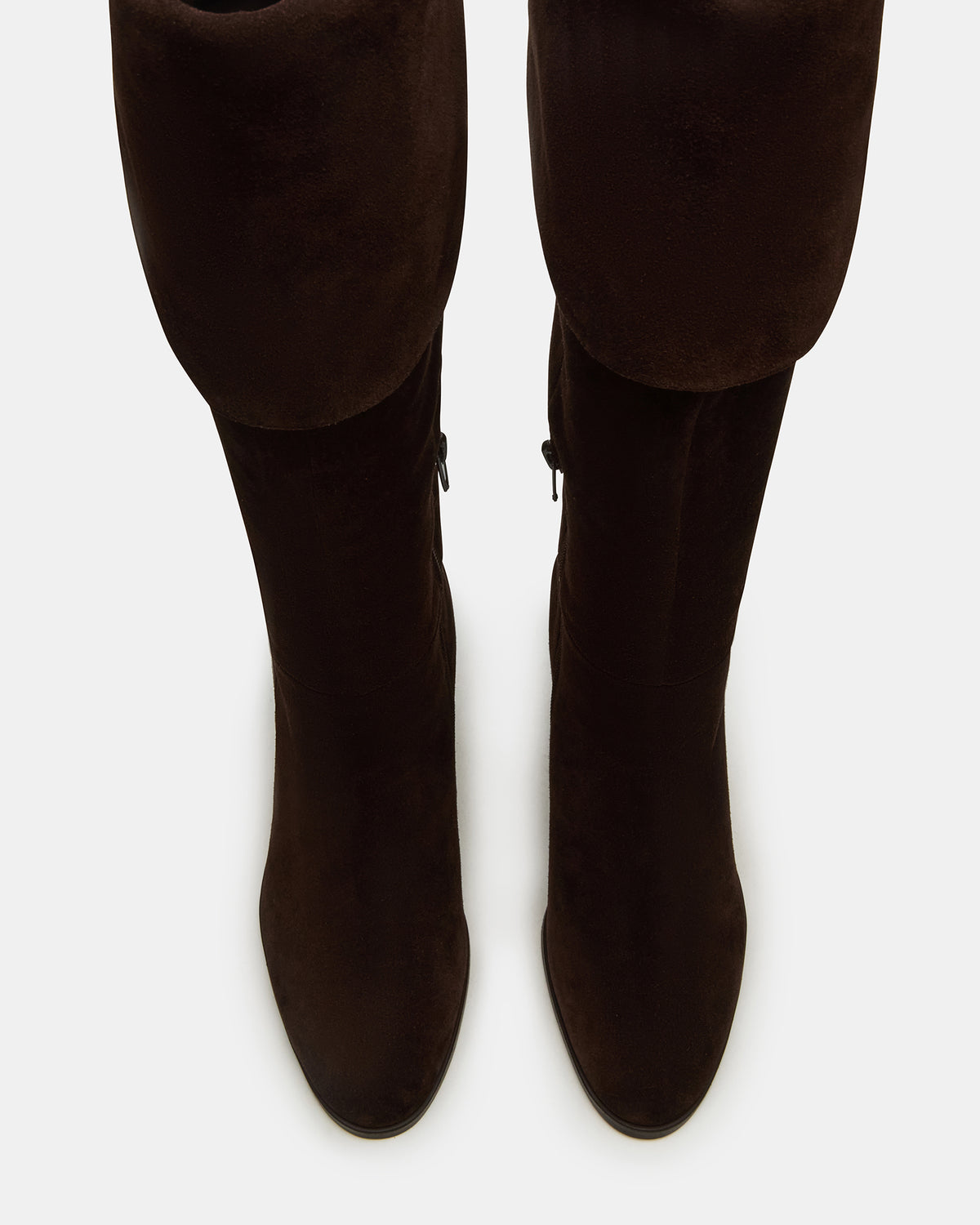 WINSLET Brown Suede Knee-High Block Heel Women's Boot