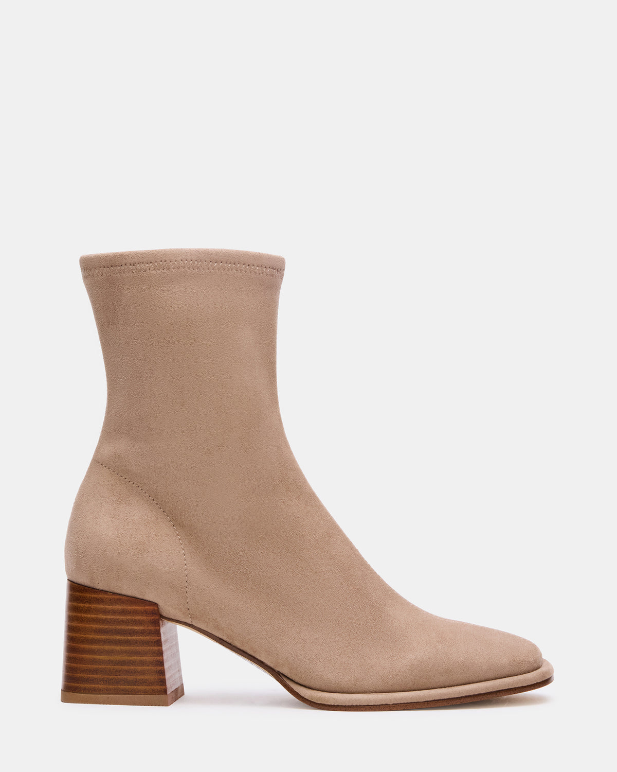 PAMMY Taupe Square-Toe Block Heel Women's Ankle Boot