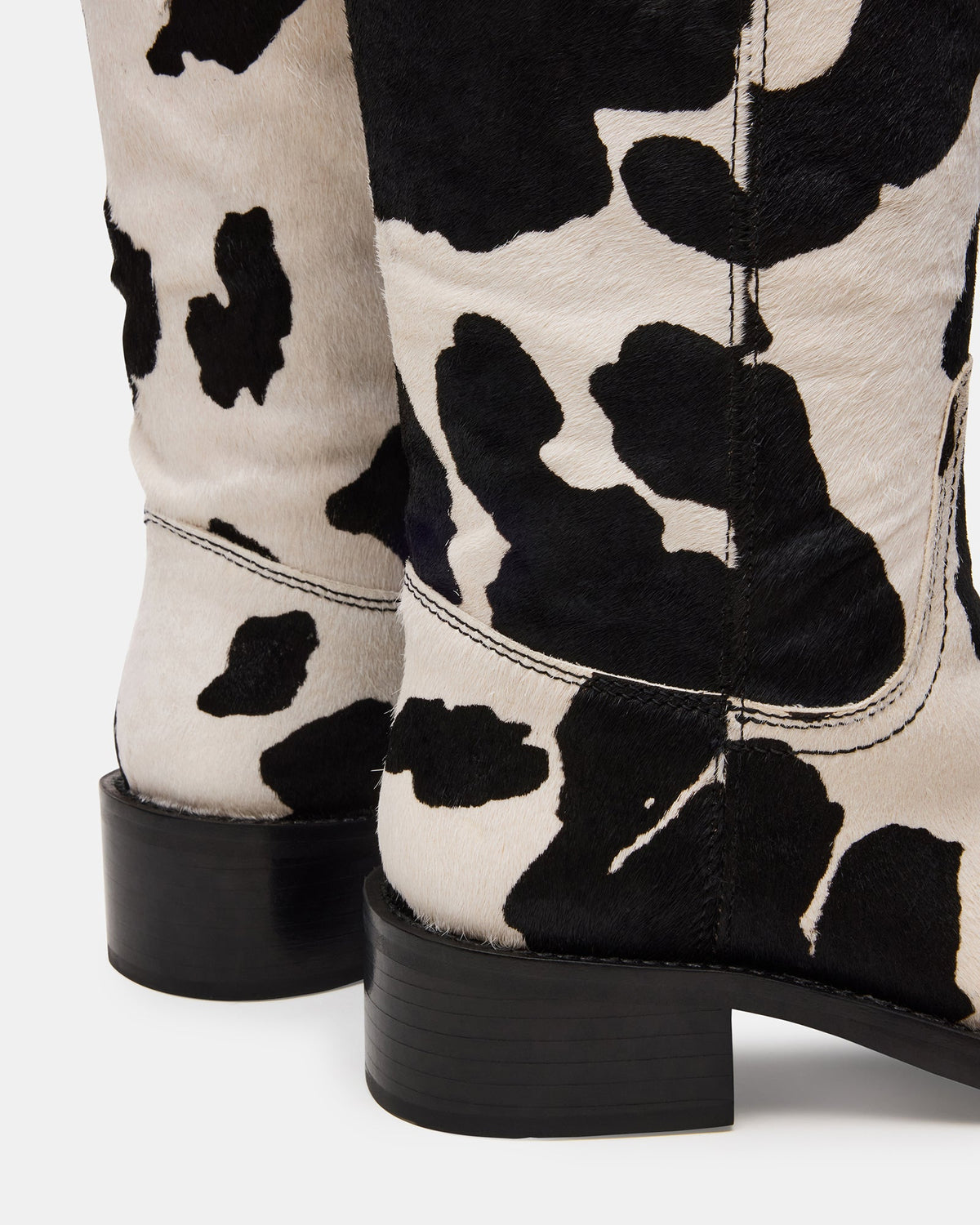 RIGGS Black Cow Print Wide Calf Square-Toe Women's Boot