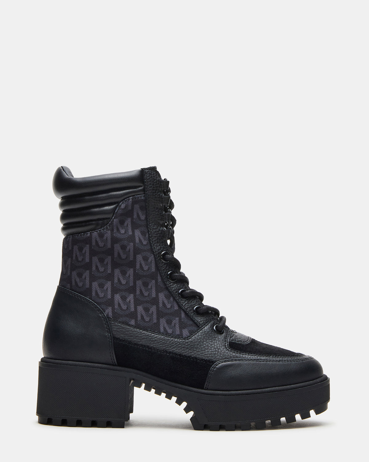 HIKER Black Multi Platform Lug Lace-Up Women's Anke Boot