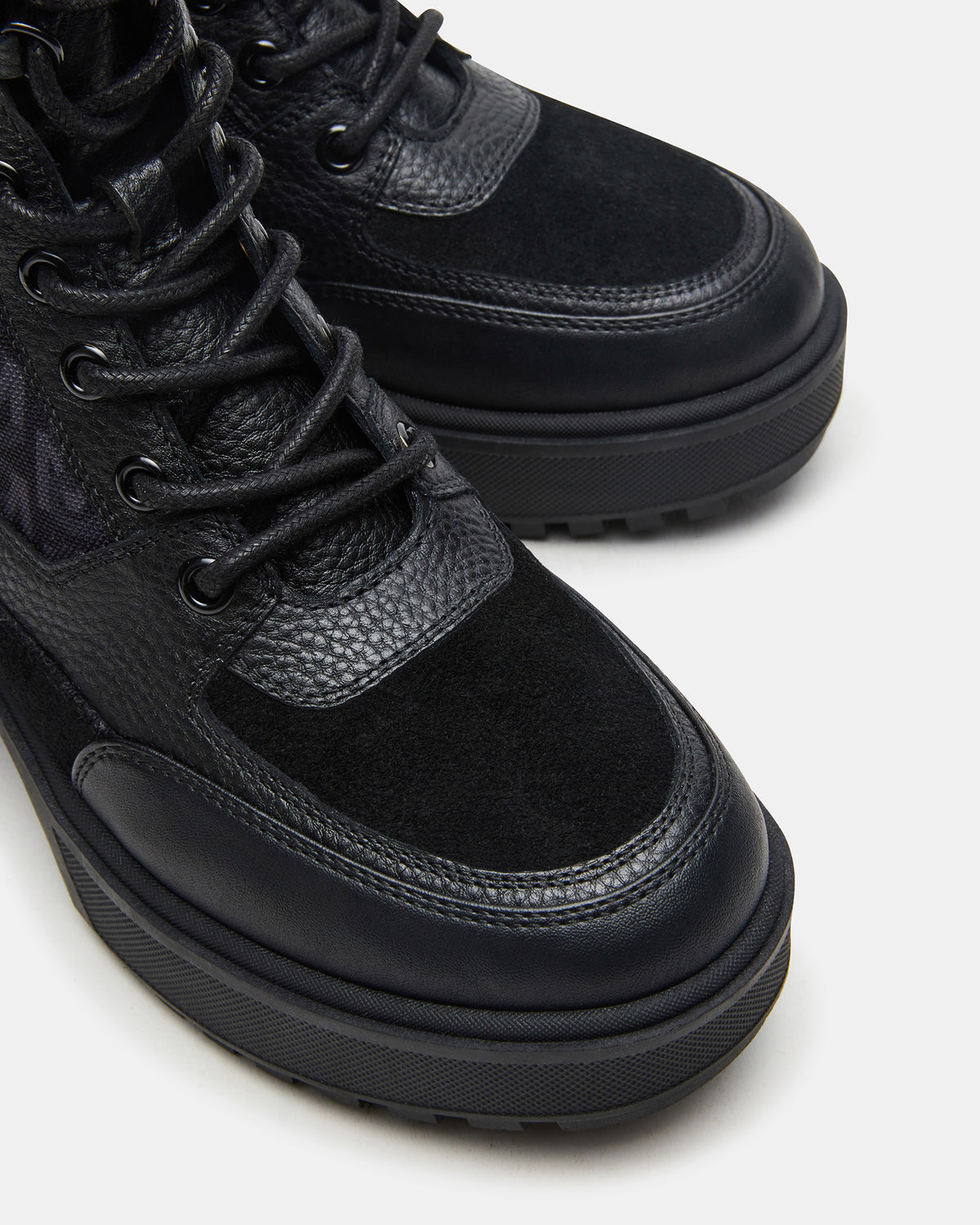 HIKER Black Multi Platform Lug Lace-Up Women's Anke Boot