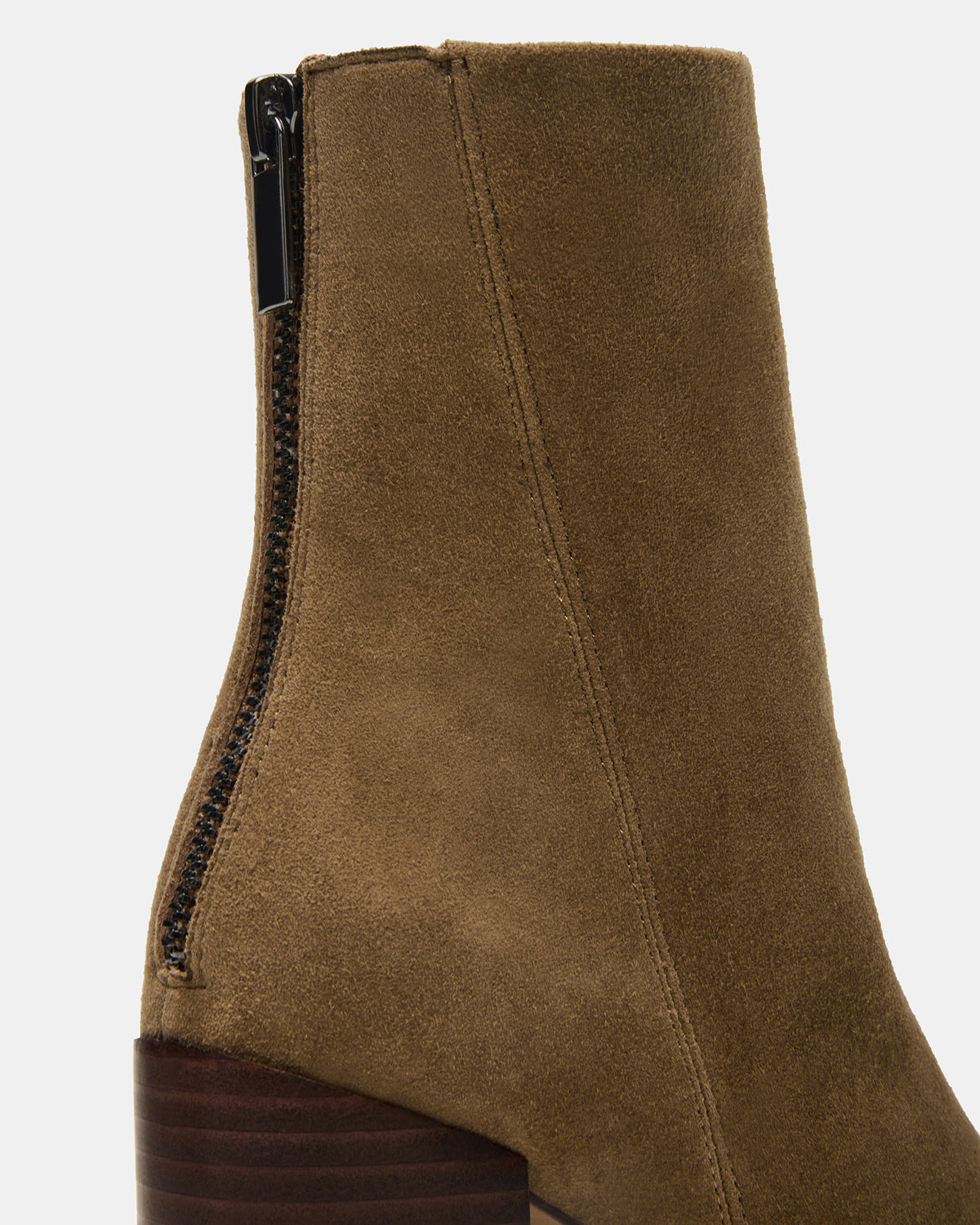OBSESSION Taupe Suede Rounded Toe Block Heel Women's Ankle Boot