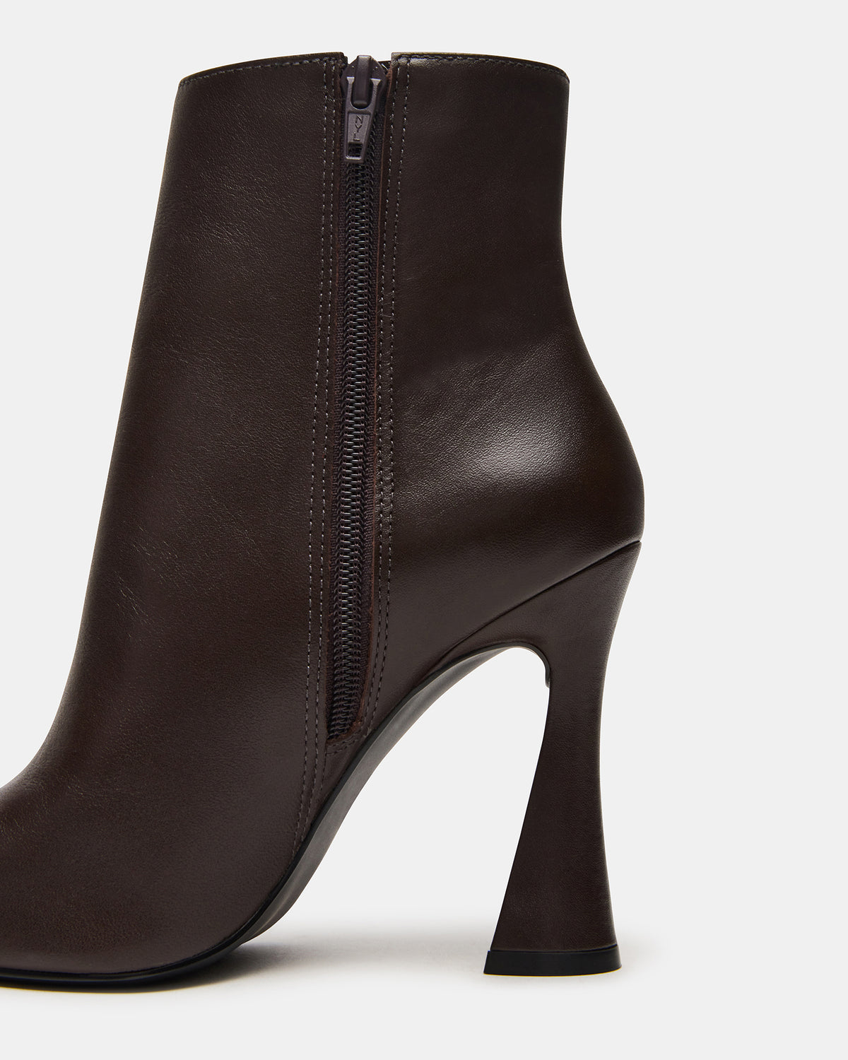 BOLERO Brown Leather Pointed-Toe Heeled Women's Ankle Boot