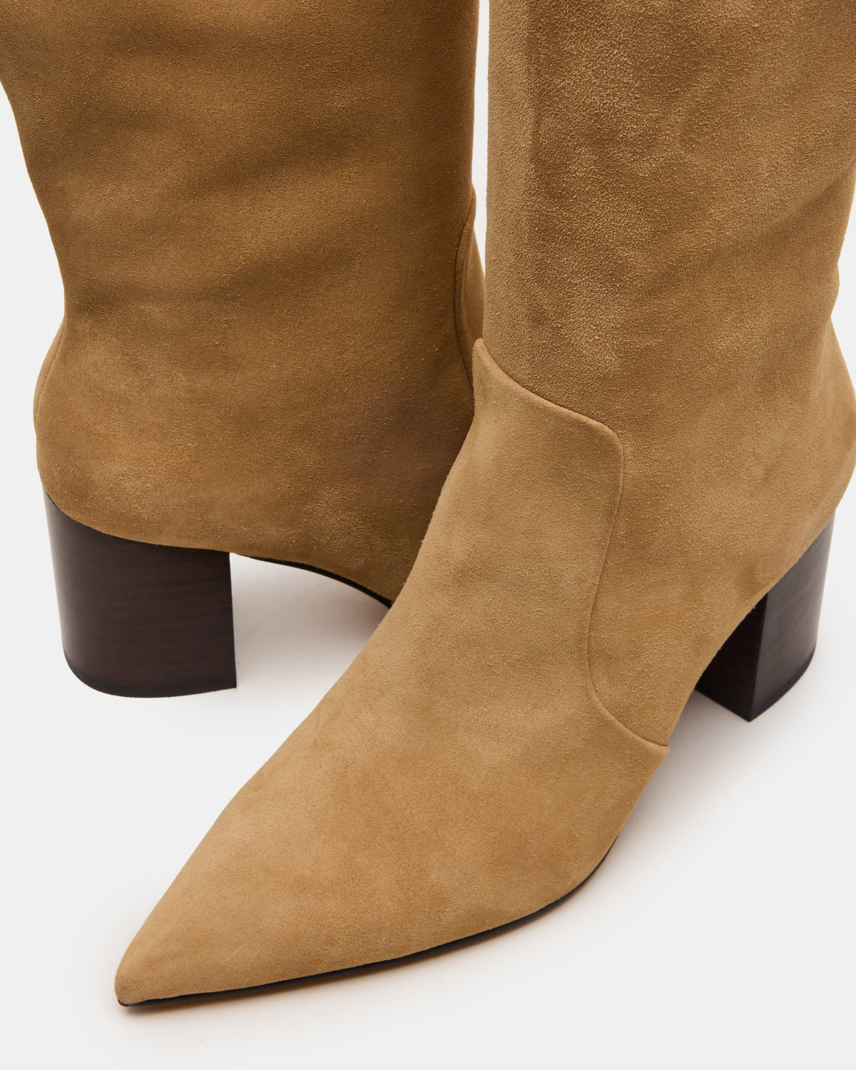 SKYLINE Taupe Suede Knee-High Pointed Toe Women's Boot