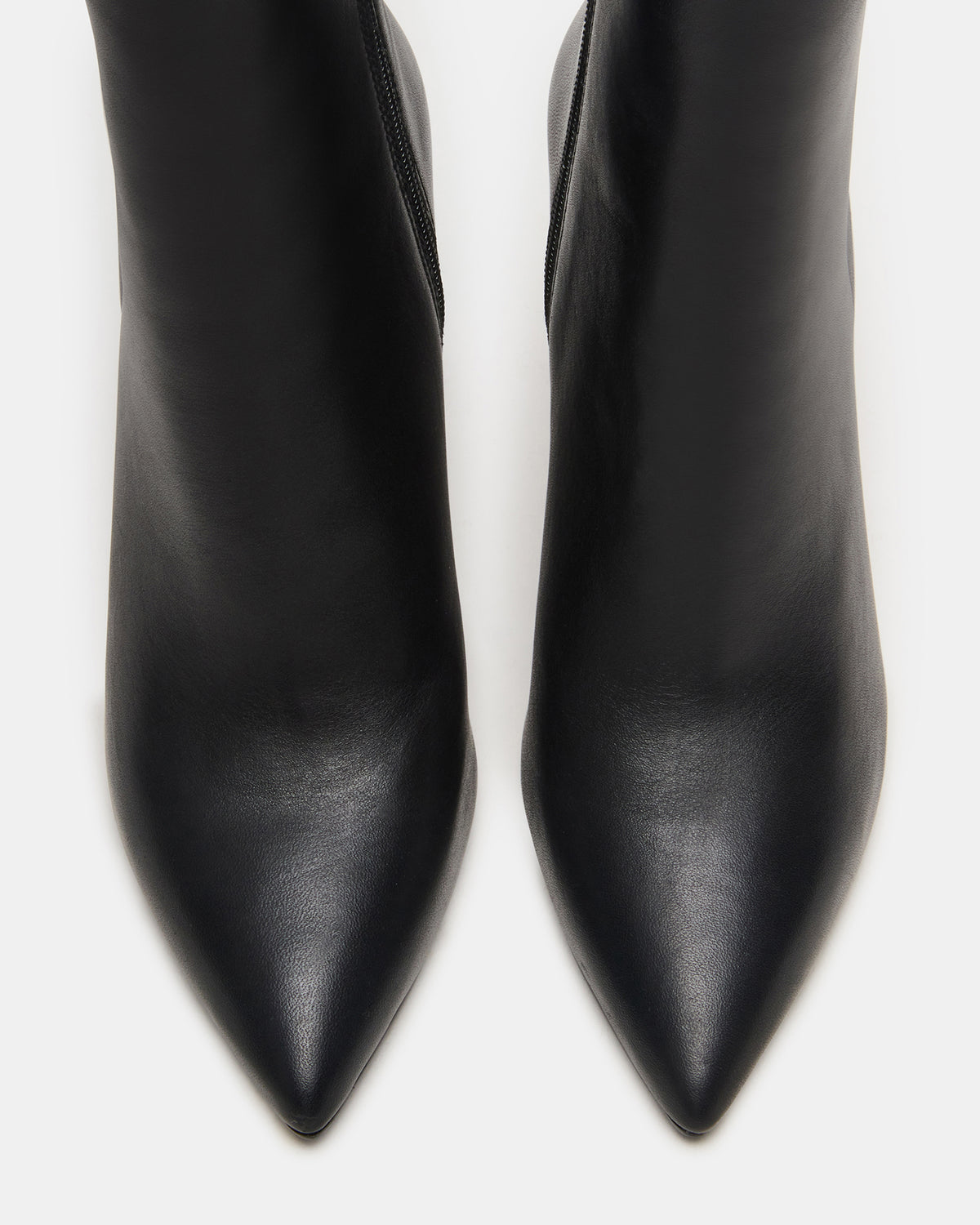 BOLERO Black Leather Pointed-Toe Heeled Women's Ankle Boot