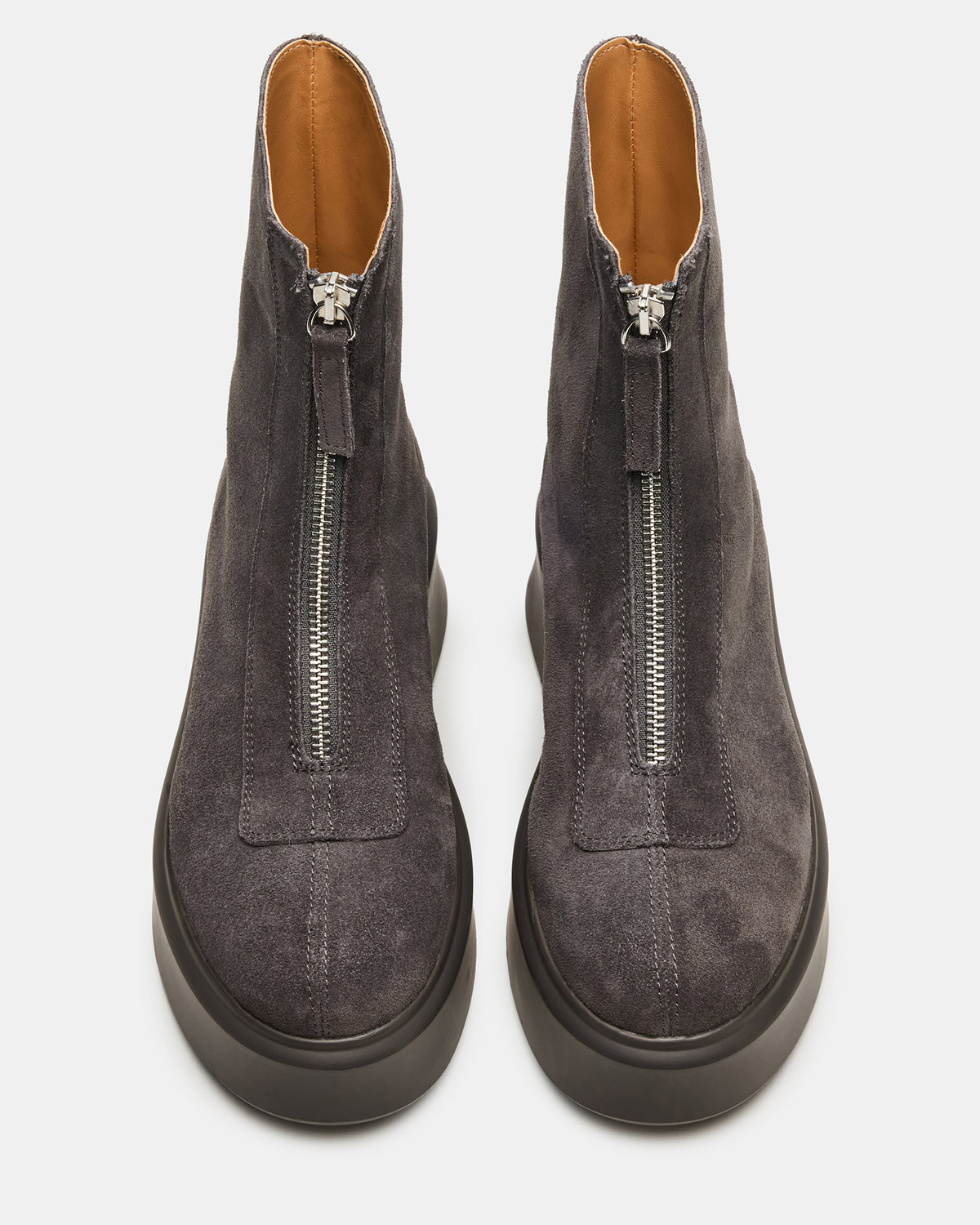 JONES Grey Suede Zipper Lug Women's Ankle Boot