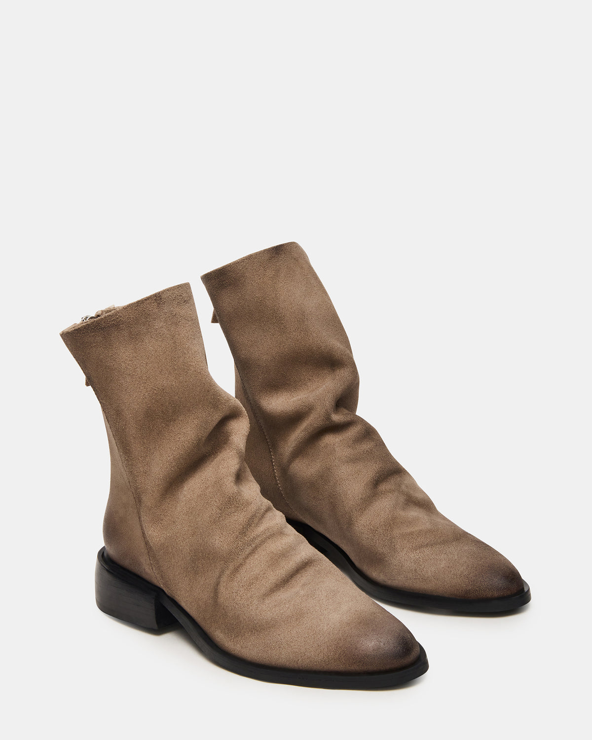 NEXIE Taupe Suede Women's Pointed-Toe Ankle Boot