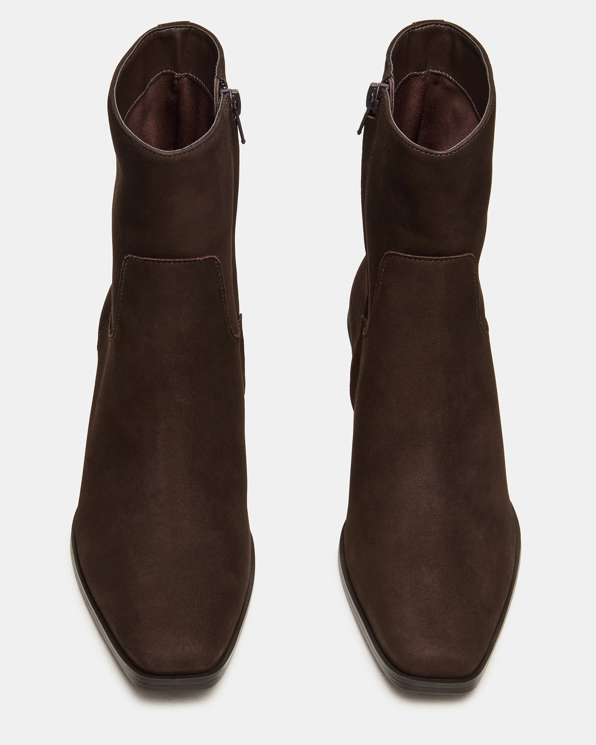 DANEY Brown Suede Square-Toe Women's Ankle Boot
