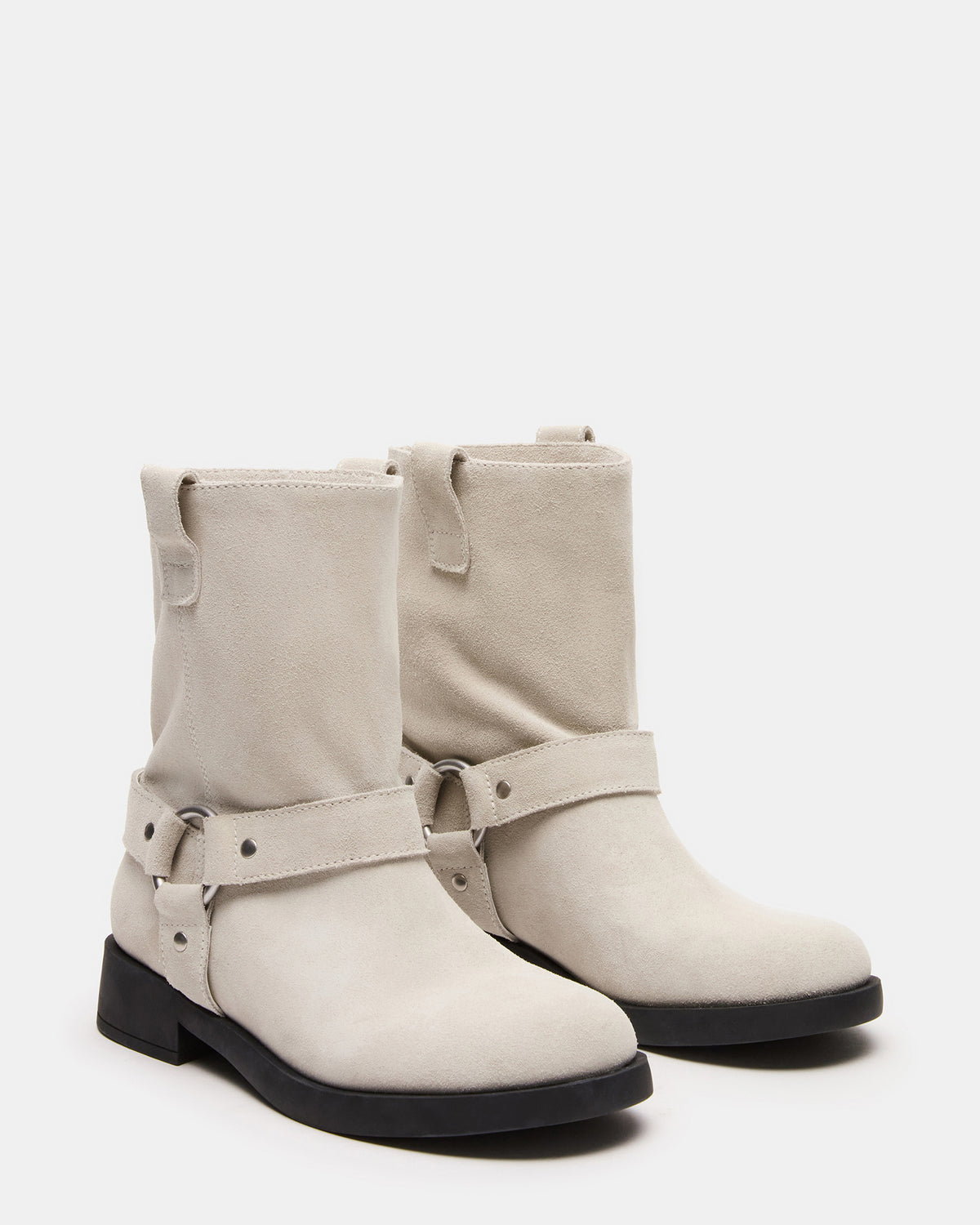 LANI White Suede Women's Moto Ankle Boot