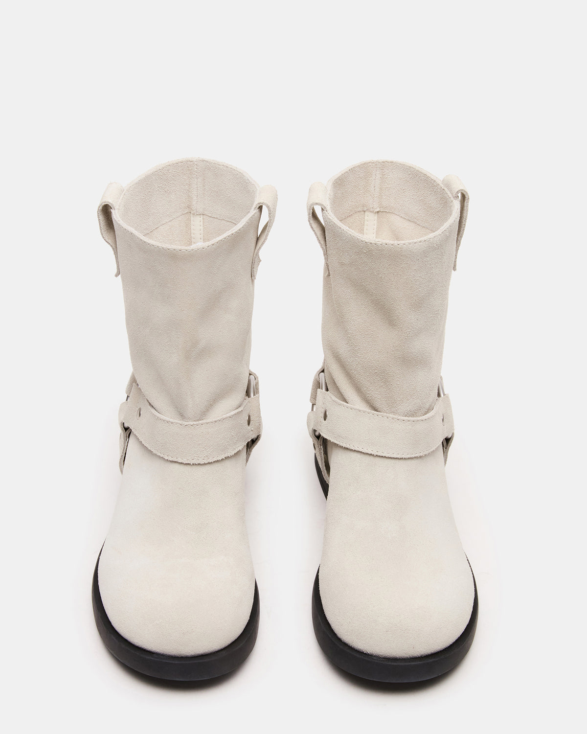 LANI White Suede Women's Moto Ankle Boot
