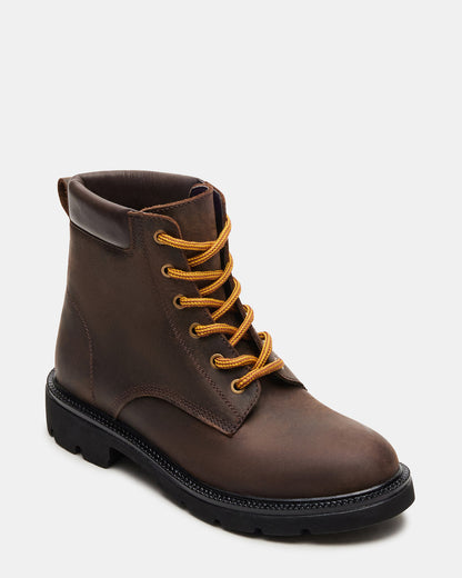 WYLDER Brown Leather Ankle Boot | Women's Booties
