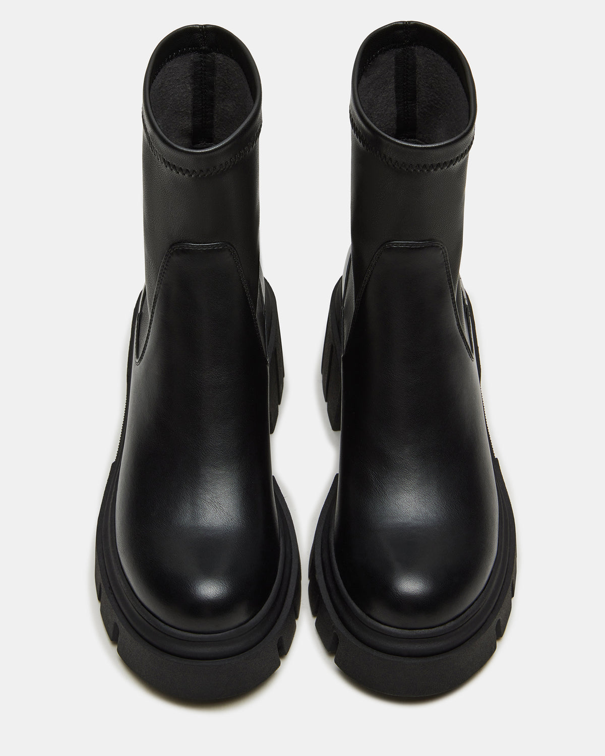 BOOMBA Black Lug Sole Ankle Boot | Women's Booties