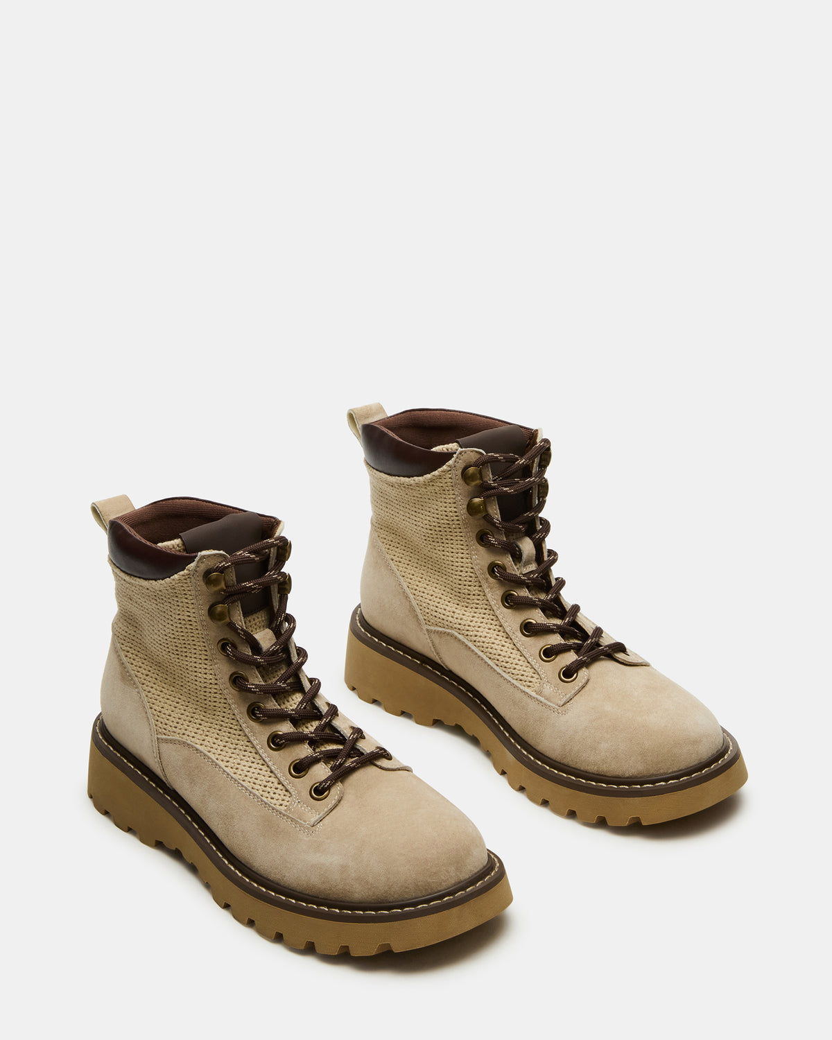 CINO Taupe Suede Women's Lug Lace-Up Ankle Boot