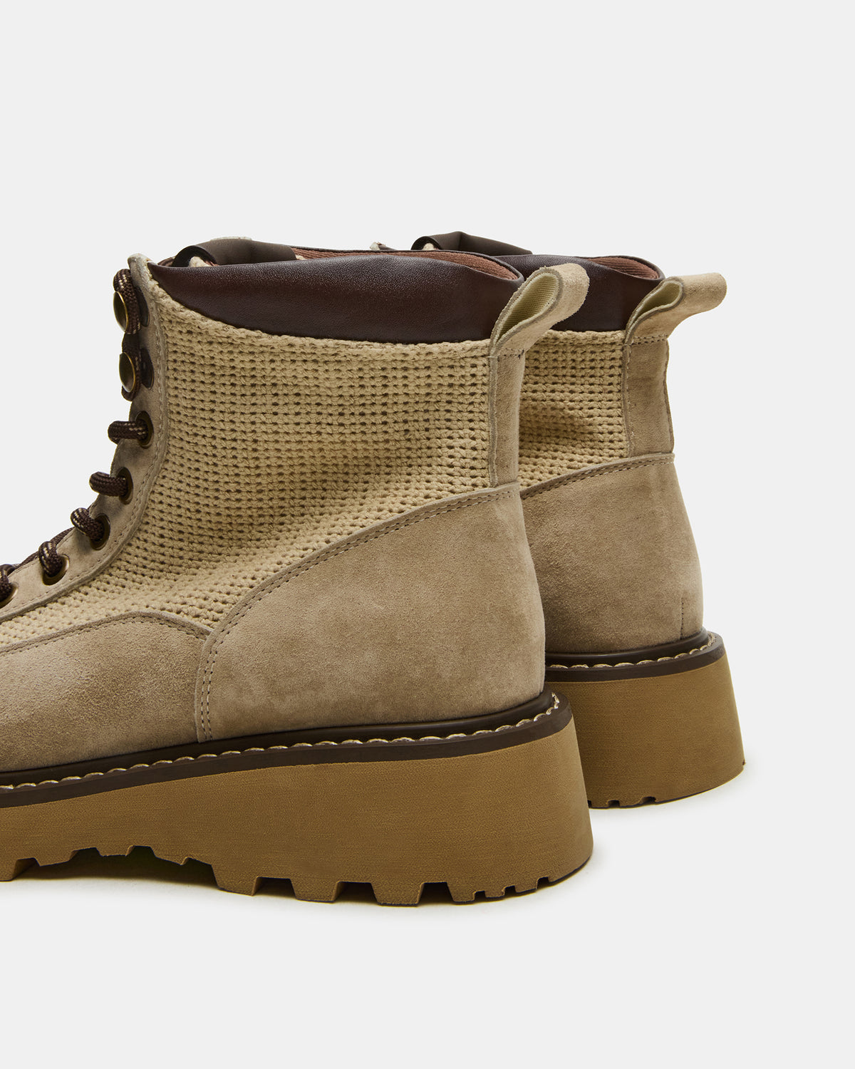 CINO Taupe Suede Women's Lug Lace-Up Ankle Boot