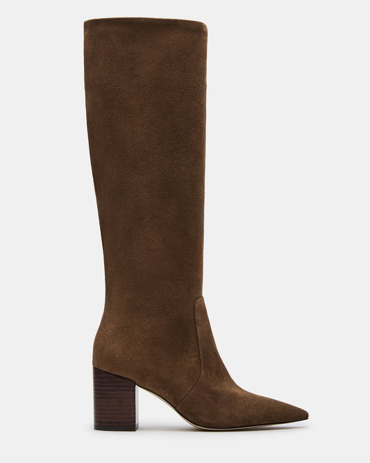 SKYLINE Chestnut Suede Knee-High Pointed Toe Women's Boot