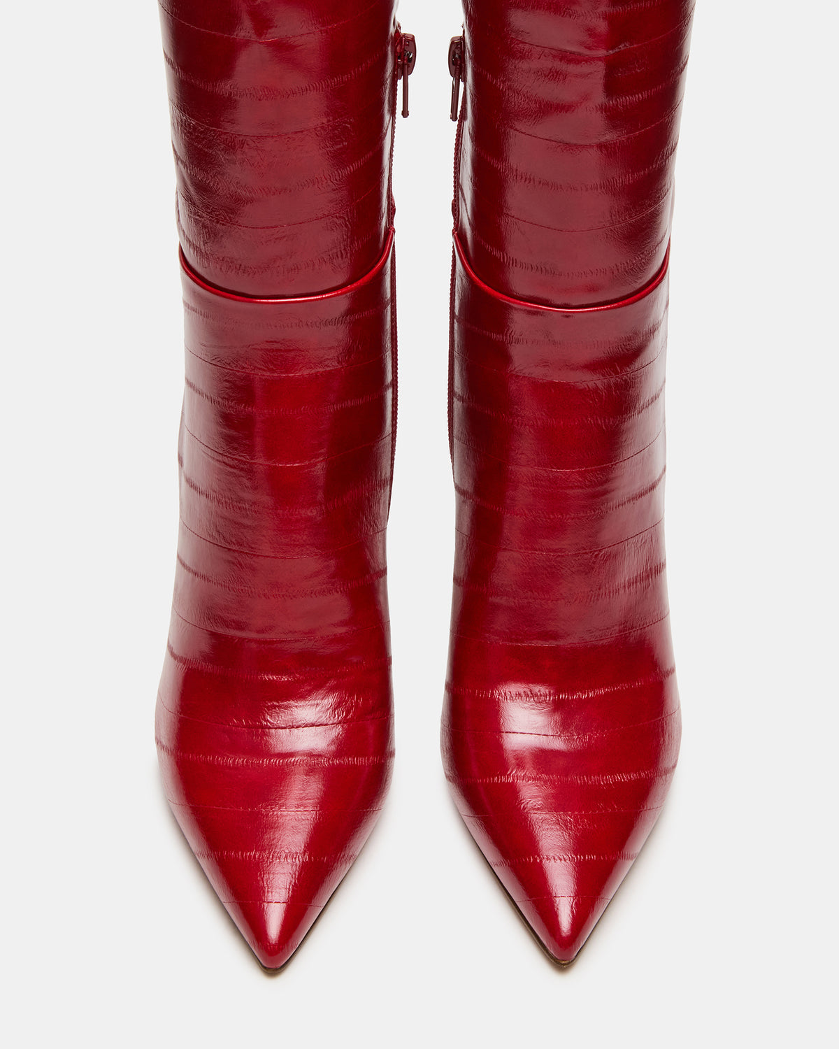 NITRO Red Eel Wide Calf Pointed-Toe Stiletto Heel Knee-High Women's Boots