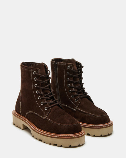 FOREST Brown Suede Lug Ankle Boot | Women's Booties