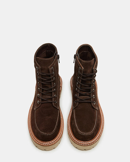 FOREST Brown Suede Lug Ankle Boot | Women's Booties