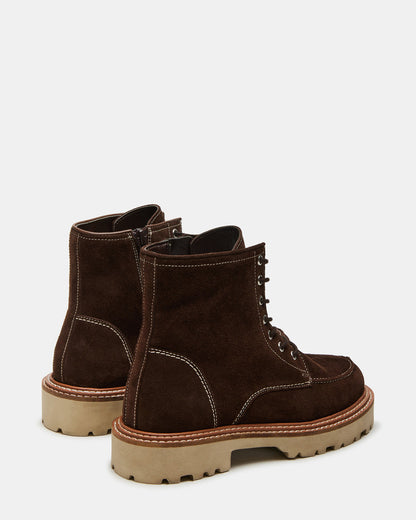 FOREST Brown Suede Lug Ankle Boot | Women's Booties
