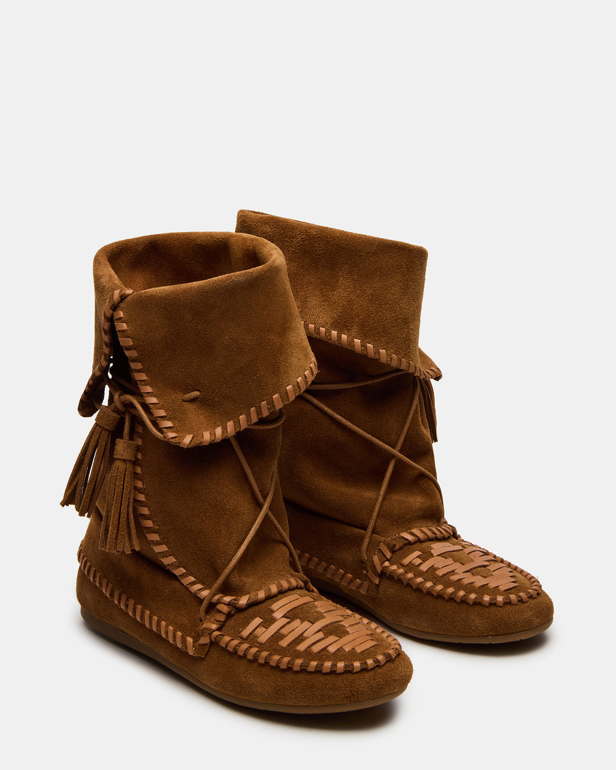 TIPPETT Chestnut Suede Fold-Over Tassel Boot | Women's Boots