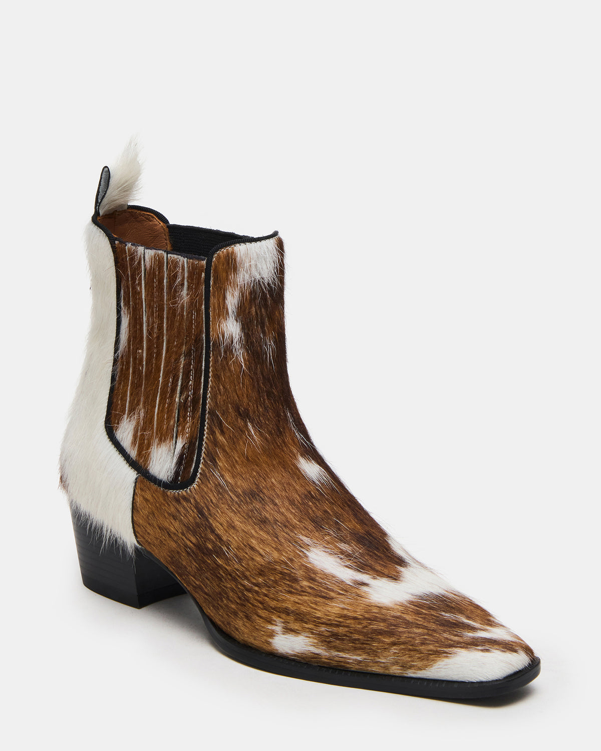 ALFONSA Brown Multi Chelsea Block Heel Women's Ankle Boot