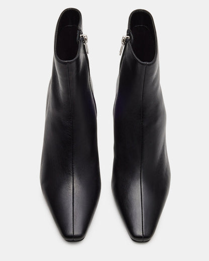 DELVIE Black Leather Kitten Heel Ankle Boot | Women's Booties