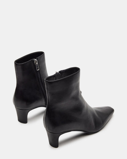 DELVIE Black Leather Kitten Heel Ankle Boot | Women's Booties