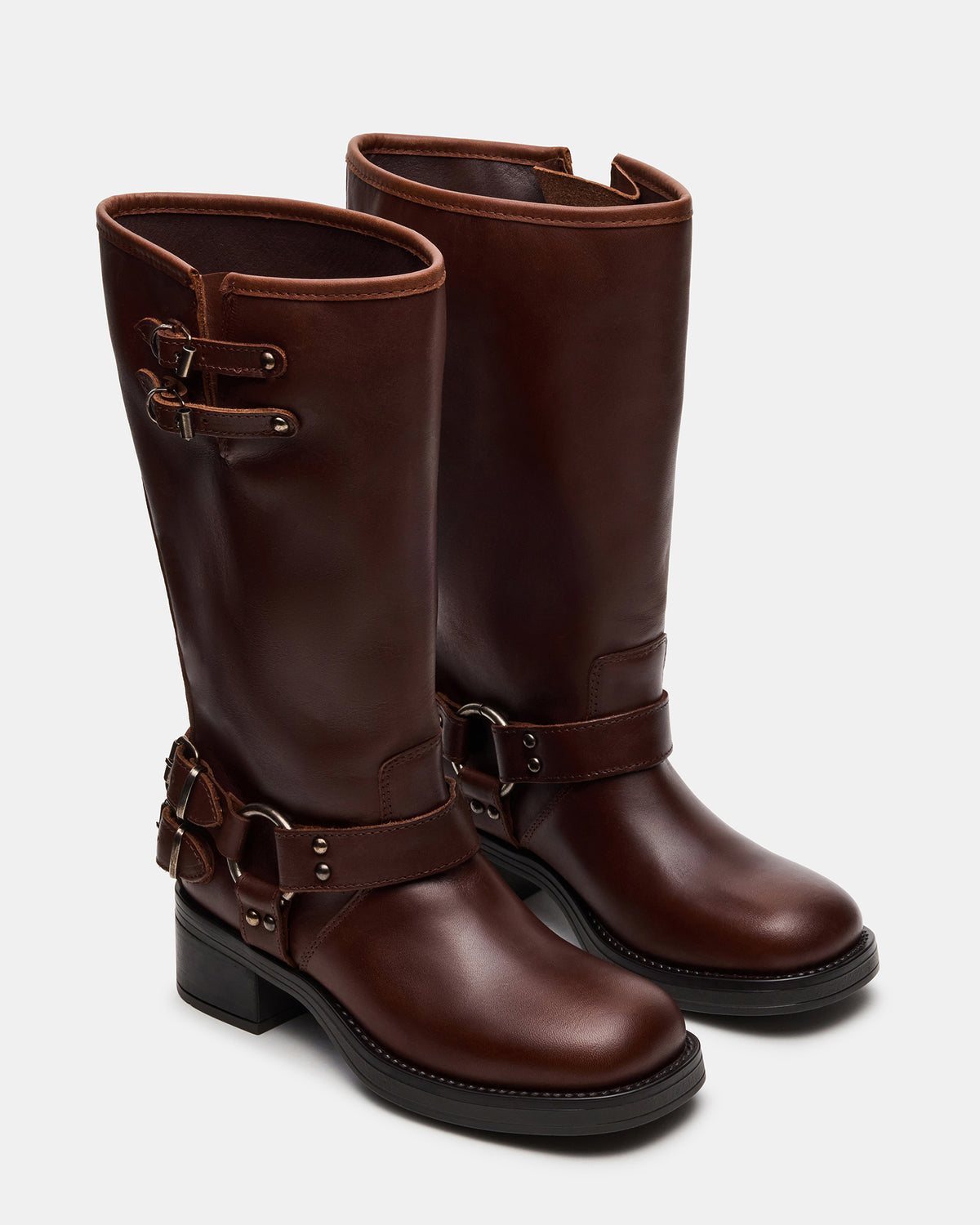 ASTOR Brown Leather Wide Calf Knee-High Women's Boot