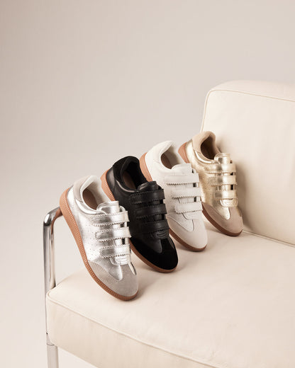 MOMENTUM White Velcro Low-Top Sneaker | Women's Sneakers