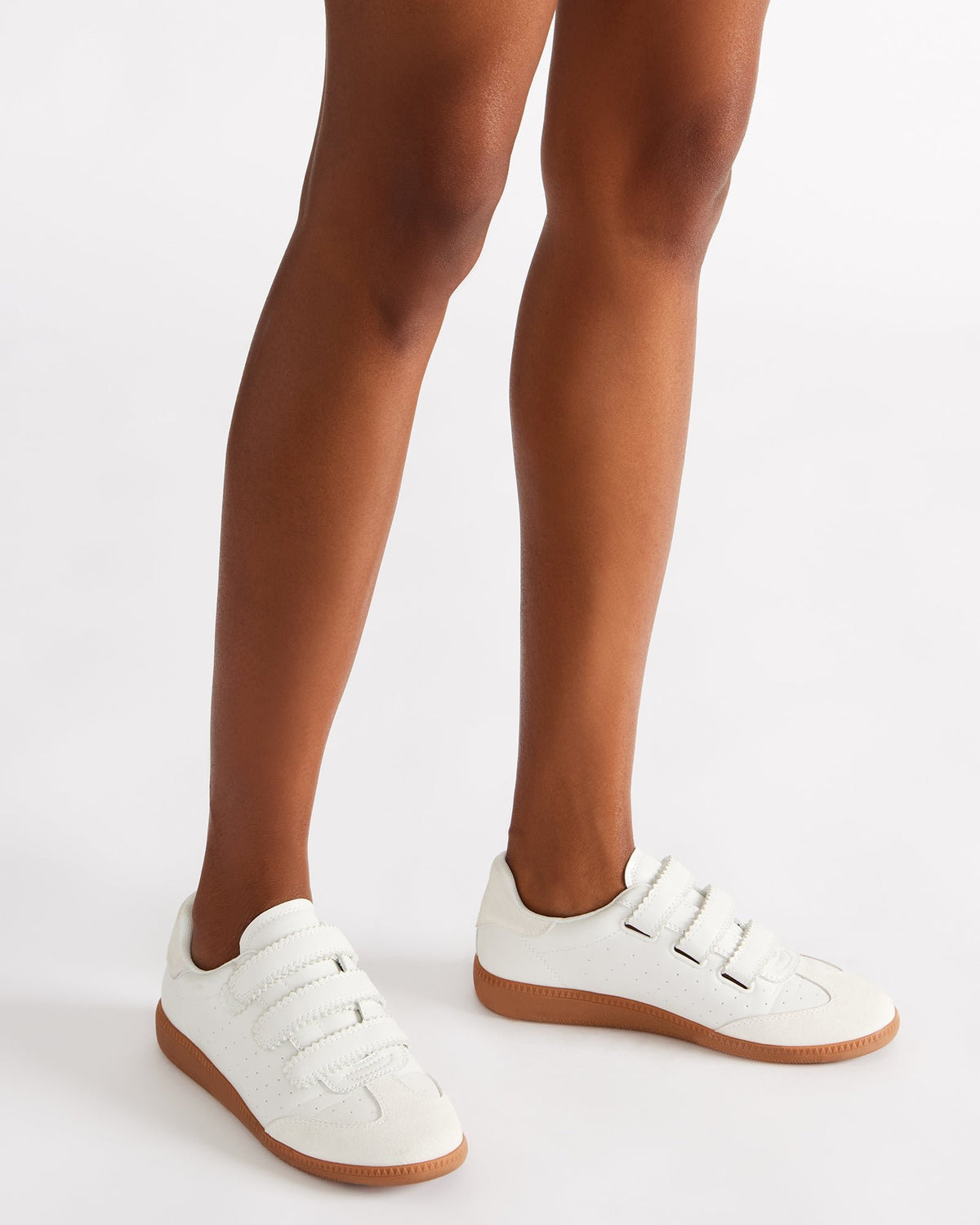 MOMENTUM White Velcro Low-Top Sneaker | Women's Sneakers