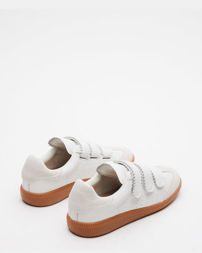 MOMENTUM White Velcro Low-Top Sneaker | Women's Sneakers