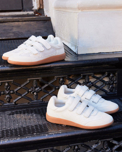 MOMENTUM White Velcro Low-Top Sneaker | Women's Sneakers