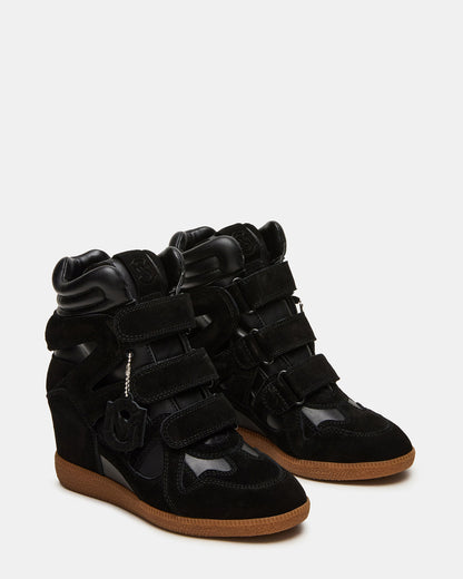 MAVIS Black Suede High-Top Velcro Women's Sneaker