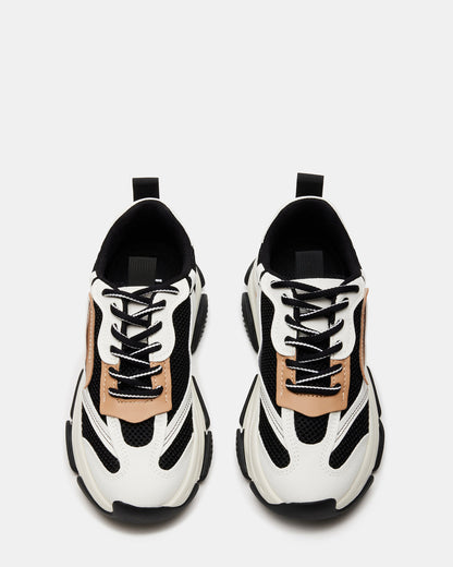POSSESSION Black/Tan Platform Lace-Up Women's Sneaker