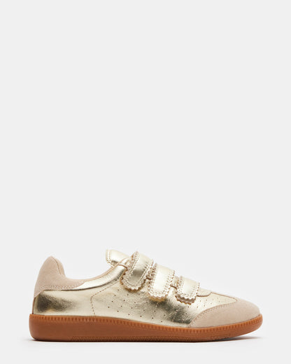 MOMENTUM Gold Velcro Low-Top Women's Sneakers