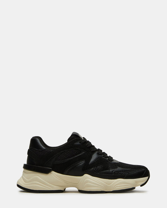 SEBI Black Low-Top Lace-Up Women's Sneaker