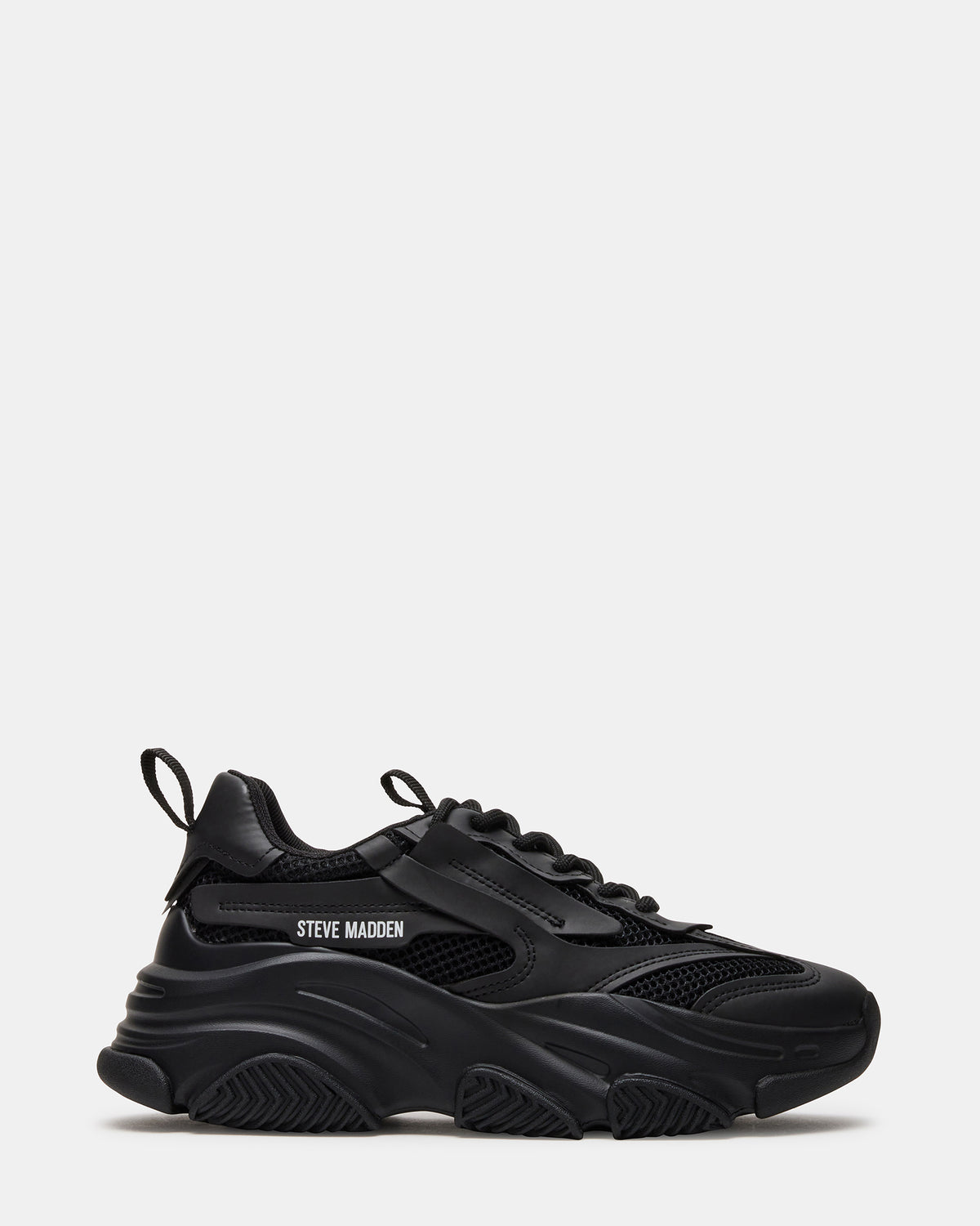 POSSESSION Black Platform Lace-Up Women's Sneaker