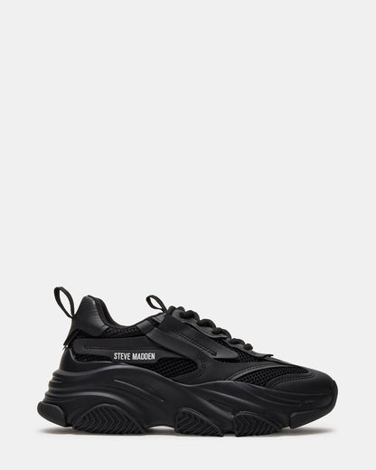 POSSESSION Black Platform Lace-Up Women's Sneaker