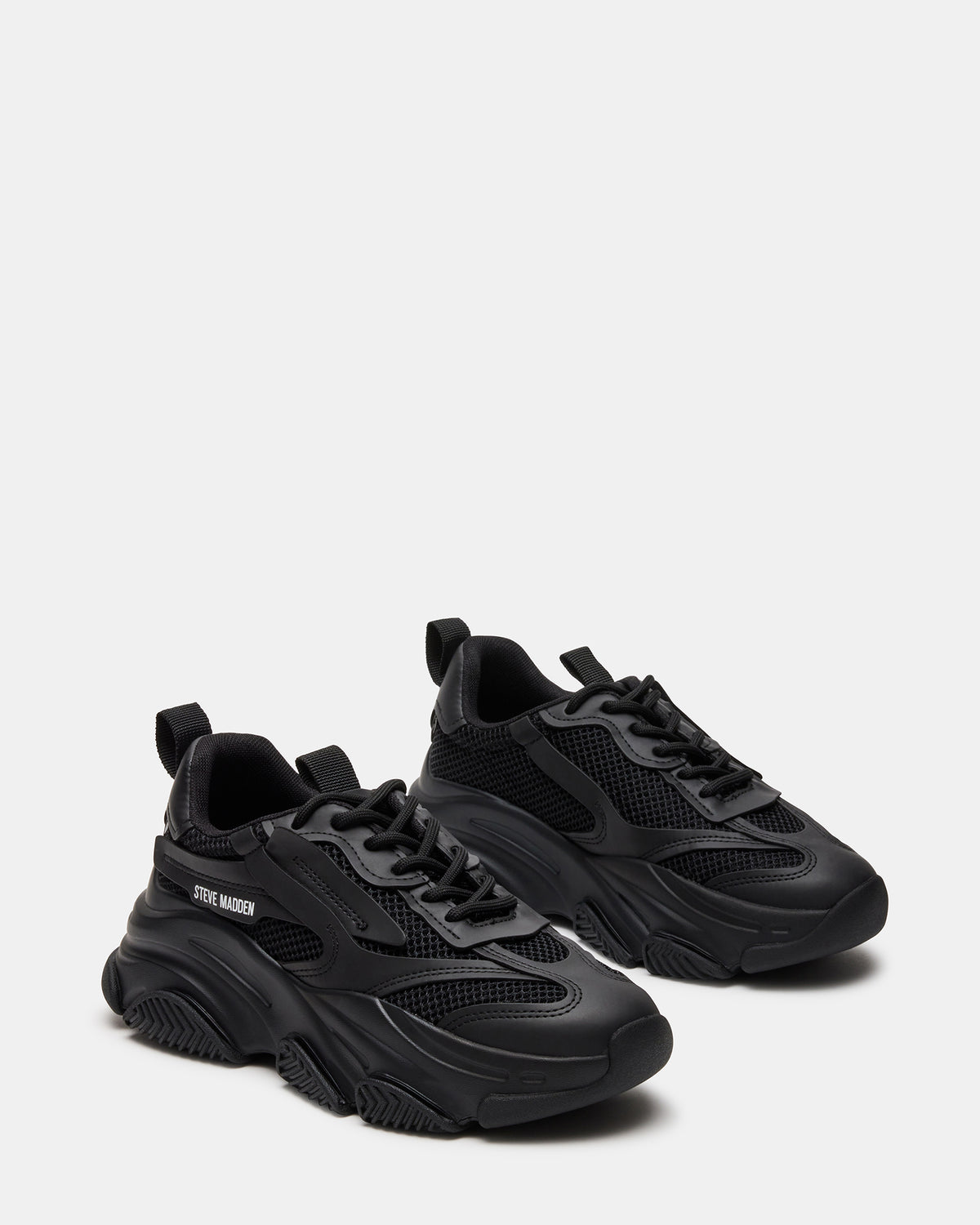 POSSESSION Black Platform Lace-Up Women's Sneaker