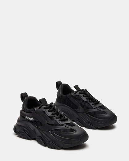 POSSESSION Black Platform Lace-Up Women's Sneaker
