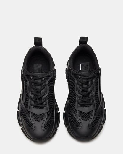 POSSESSION Black Platform Lace-Up Women's Sneaker