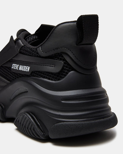 POSSESSION Black Platform Lace-Up Women's Sneaker