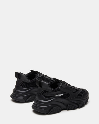 POSSESSION Black Platform Lace-Up Women's Sneaker