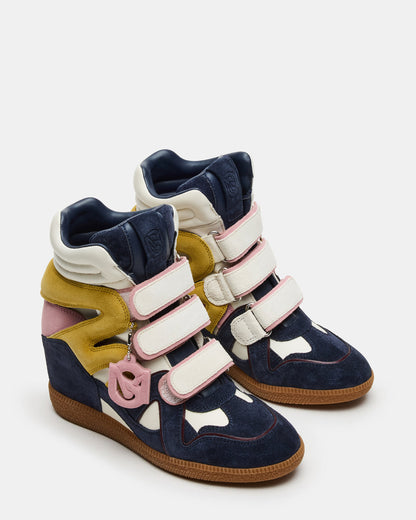 MAVIS Navy Suede High-Top Velcro Women's Sneaker