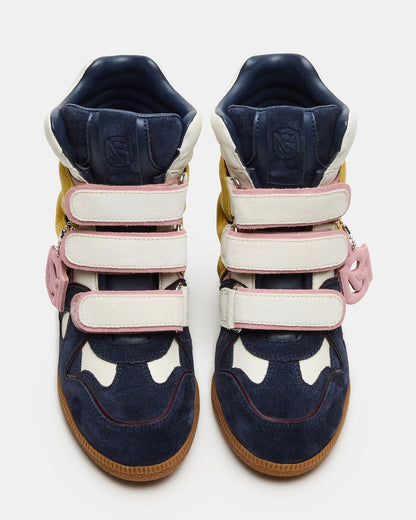 MAVIS Navy Suede High-Top Velcro Women's Sneaker