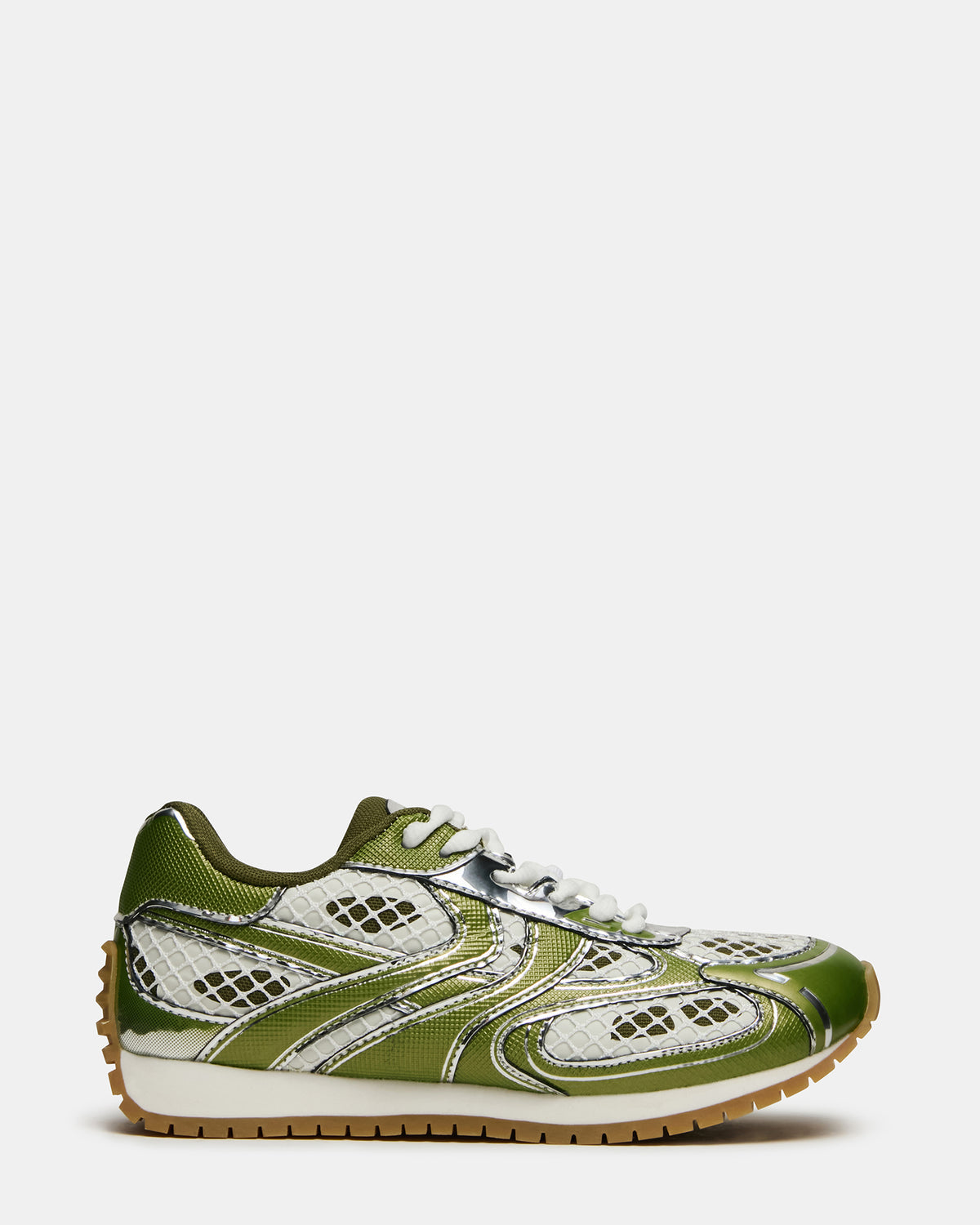 PAGER Green Multi Low-Top Lace-Up Mesh Women's Sneaker