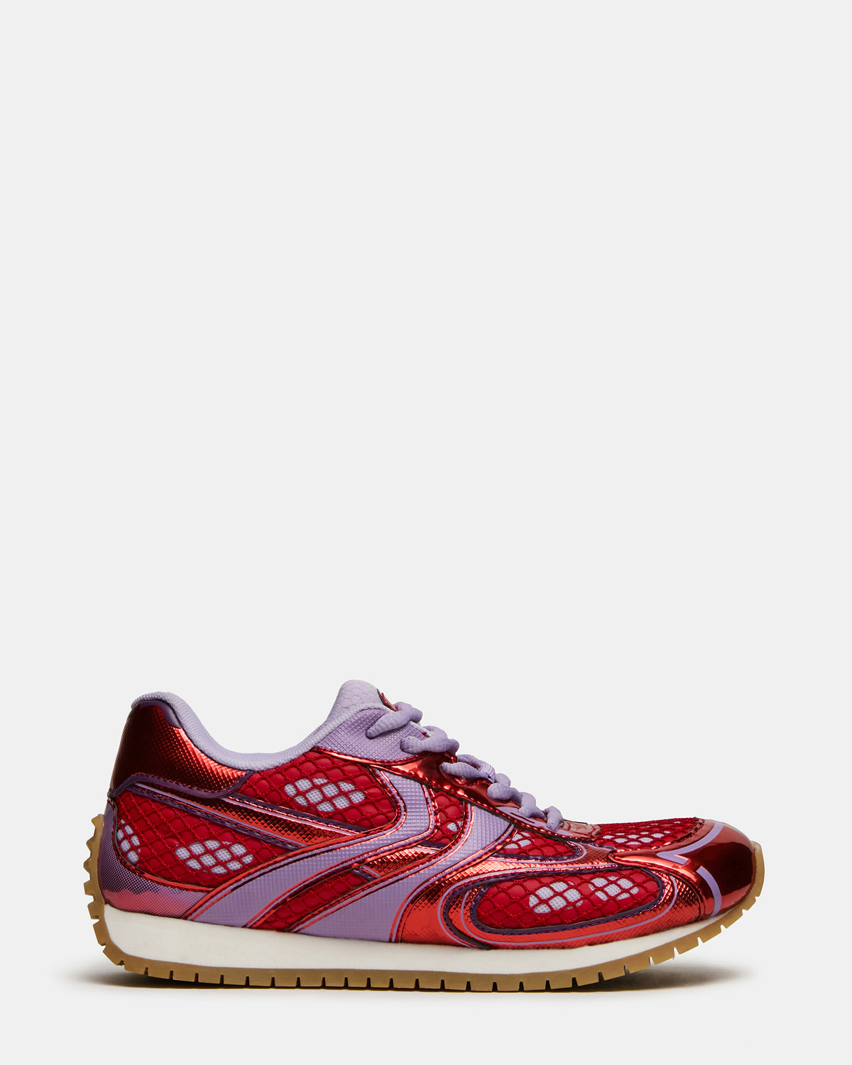 PAGER Red Multi Low-Top Lace-Up Mesh Women's Sneaker